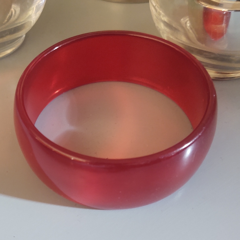 Vintage Bracelet, Red Plastic